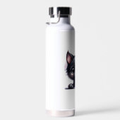 Schattige zwarte Kawaii-kat Waterfles (Rechts)