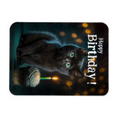 Schattige zwarte Kitten Birthday, Magneet (Horizontaal)