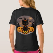 Schattige zwarte kitten in heks Pet T-shirt (Achterkant)