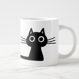 Schattige Zwarte Kitty Kat | Plezierige Katachtige Grote Koffiekop