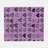 Schattige zwarte kraaktekening van het hart fleece deken (Voorkant (Horizontaal))