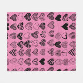 Schattige zwarte kraaktekening van het hart fleece deken (Voorkant (Horizontaal))