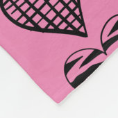 Schattige zwarte kraaktekening van het hart fleece deken (Hoek)