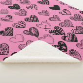 Schattige zwarte krabbel Teken Sherpa Blank Sherpa Deken (3/4)