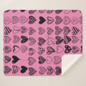 Schattige zwarte krabbel Teken Sherpa Blank Sherpa Deken (Voorkant (horizontaal))