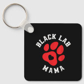 Schattige Zwarte Lab Mama Labrador Moeder Hond Eig Sleutelhanger (Voorkant)
