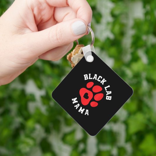 Schattige Zwarte Lab Mama Labrador Moeder Hond Eig Sleutelhanger (Hand)