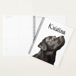 Schattige Zwarte Lab Puppy Hond Lieft Labrador Ret Planner
