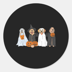 Schattige Zwarte Labrador Hond Halloween Geesten H Ronde Sticker