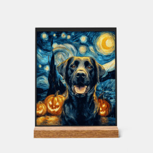 Schattige zwarte Labrador hond Halloween Jack O La Acryl Bord