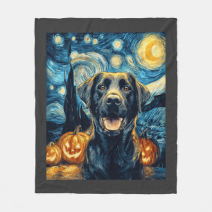 Schattige zwarte Labrador-hond Halloween Jack O La Fleece Deken