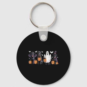 Schattige Zwarte Labrador Hond Halloween Pompoen L Sleutelhanger