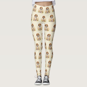 Schattige zwarte, lichtbruine en witte driekleurig leggings