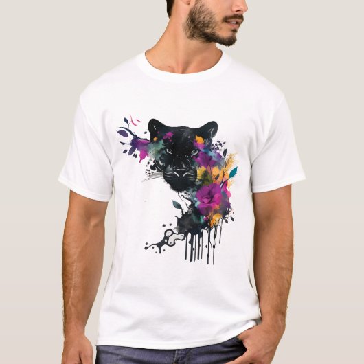 Schattige Zwarte Panter T-shirt (Voorkant)