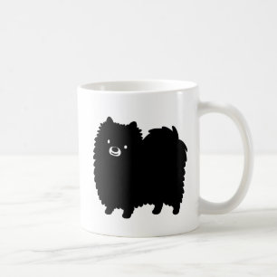 Schattige zwarte Pomeranian hond Koffiemok