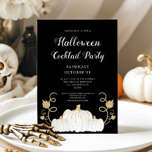 Schattige Zwarte Pompoen Halloween Cocktail Party