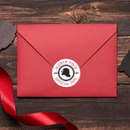 Schattige Zwarte Rode En Witte Kerstman Werkplaats Ronde Sticker
