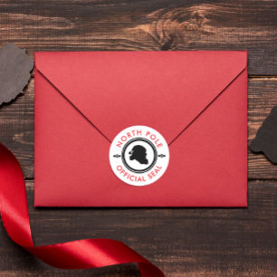 Schattige Zwarte Rode En Witte Kerstman Werkplaats Ronde Sticker