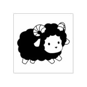 Schattige Zwarte Schaap Ram Rubberstempel (Afrduk)