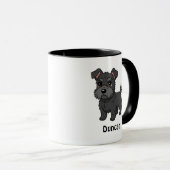 Schattige zwarte Schotse Terrier-hond Aangepaste n Mok (Voorkant rechts)