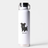 Schattige Zwarte Schotse Terrier Hond Eigen Naam Waterfles (Achterkant)