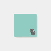 Schattige Zwarte Schotse Terriër Hond Groen Post-it® Notes (Voorkant)