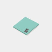 Schattige Zwarte Schotse Terriër Hond Groen Post-it® Notes (Schuin)