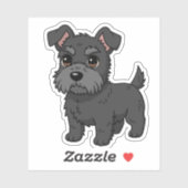 Schattige zwarte Schotse terriër hond Sticker (Vel)