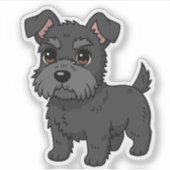 Schattige zwarte Schotse terriër hond Sticker (Voorkant)