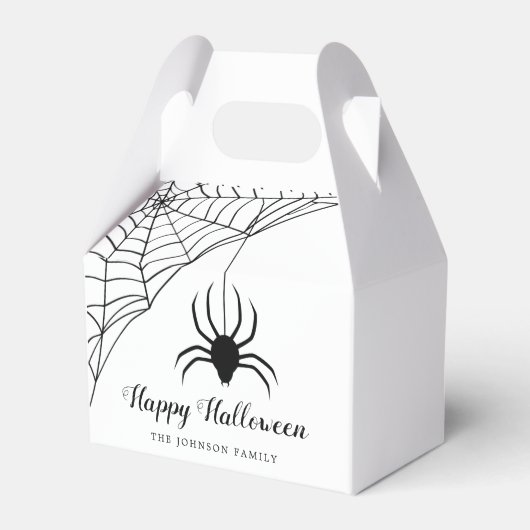 Schattige Zwarte Spin Halloween Bedankdoosjes (Voorkant Zijde)
