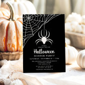 Schattige Zwarte Spin Halloween Diner Feest Kaart