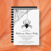 Schattige Zwarte Spin Halloween Dinerfeest Kaart
