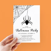 Schattige Zwarte Spin Halloween Feest Kaart