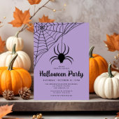 Schattige Zwarte Spin Halloween Feest Kaart