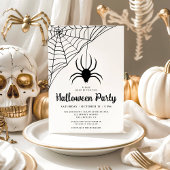 Schattige Zwarte Spin Halloween Feest Kaart