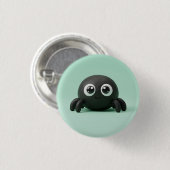 Schattige Zwarte Spin Halloween Knop Ronde Button 3,2 Cm (Voorkant /achterkant)