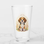 Schattige zwarte tan & witte driekleurige Beagle P Glas (Achterkant)