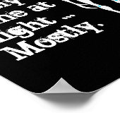 Schattige zwarte witte alien citaat poster (Hoek)