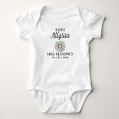 Schattige zwarte & witte baby naam & geboortedatum romper (Voorkant)