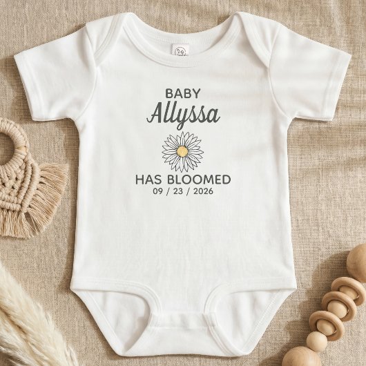 Schattige zwarte & witte baby naam & geboortedatum romper