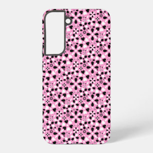 Schattige zwarte witte bloemen samsung galaxy hoesje