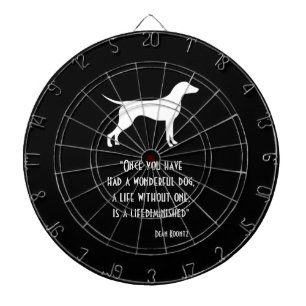 Schattige zwarte witte Dean Koontz citaat hond Dartbord
