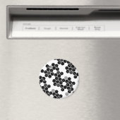 Schattige zwarte witte hexadecimale datapatronen magneet (Insitu (Vaatwasser))