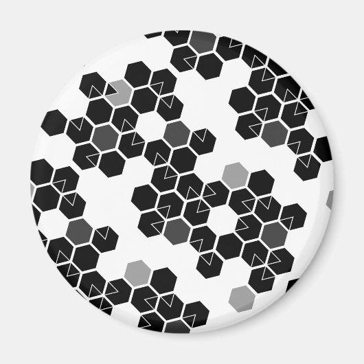 Schattige zwarte witte hexadecimale datapatronen magneet (Voorkant)