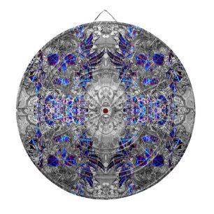 Schattige zwarte witte kleurrijke neon schedel dartbord