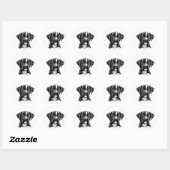 Schattige Zwarte & Witte Puppy – Lief Hond Sticker (Vel)