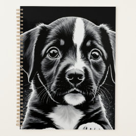 Schattige Zwarte & Witte Puppy – Planner voor Hond