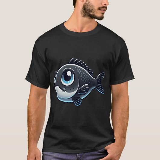 Schattige Zwarte Zeebaars T-shirt (Voorkant)