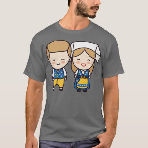 Schattige Zweeds Paar in Traditionele Kleding Toon T-shirt