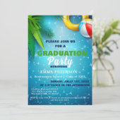 Schattige Zwembad Party, Zwemmen Afstuderen cadeau Kaart (Staand voorkant)